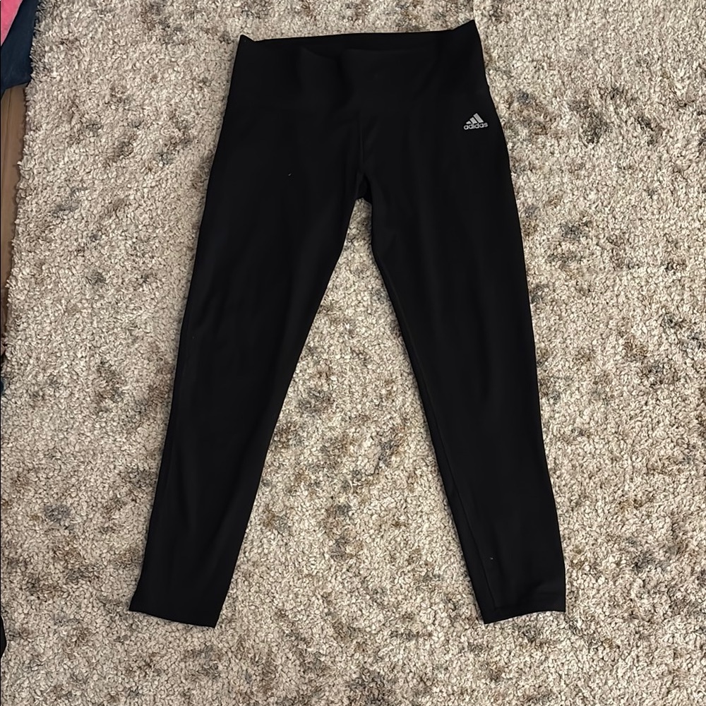 Adidas Black Leggings Athletic Stretchy Fit